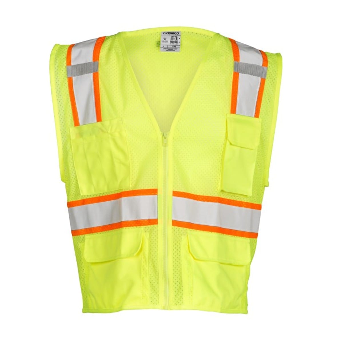 ML Kishigo All Mesh Contrast Vest Class 2 in Lime